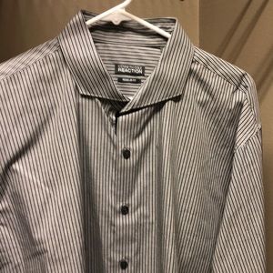 Kenneth Cole Gray and White Button Up